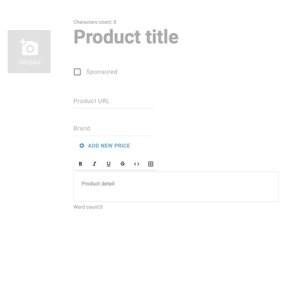 enter product data into custom fields with RebelMouse\u2019s Entry Editor for affiliate marketing
